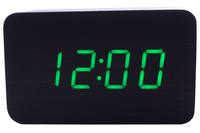 Часы настольные Wooden Clock - 1294 зеленые цифры