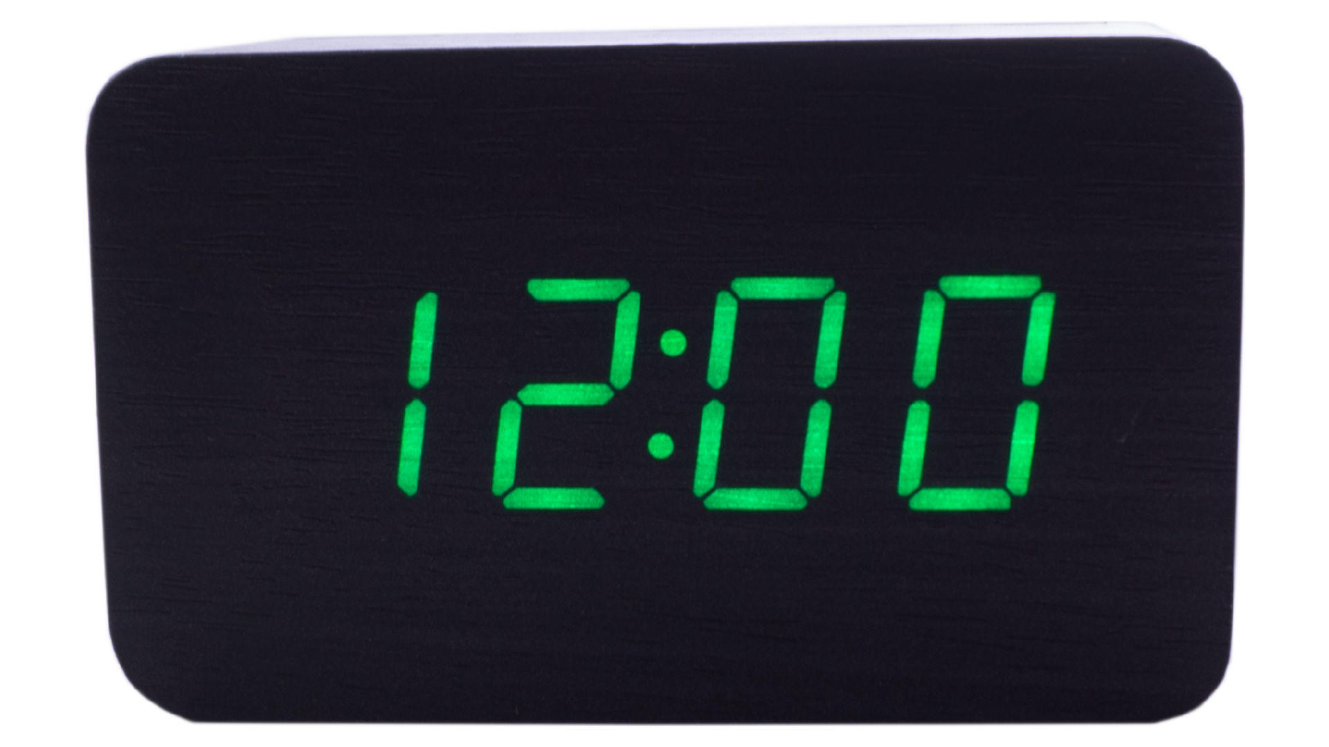 Часы настольные Wooden Clock - 1294 зеленые цифры 5
