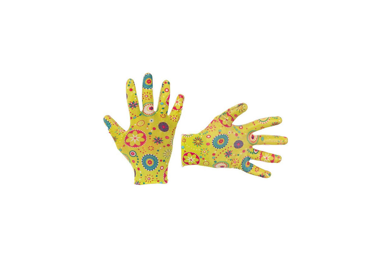Перчатки Intertool - садовые нитриловые 8 (желтая) 1