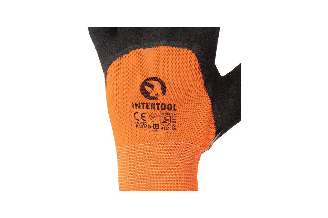 Перчатки Intertool - латексная вспененная усиленная 10 3