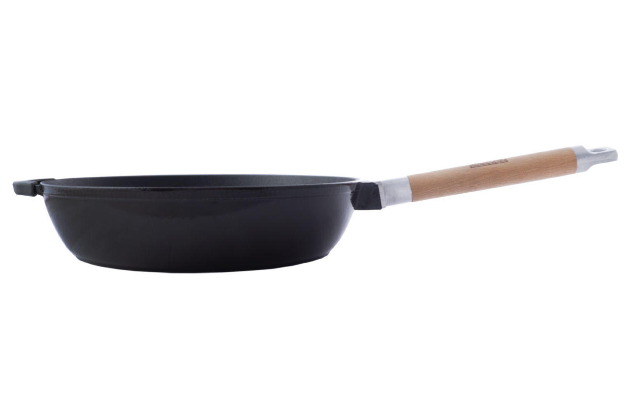 Сковорода чугунная эмалированная Biol - 280 мм черная 6