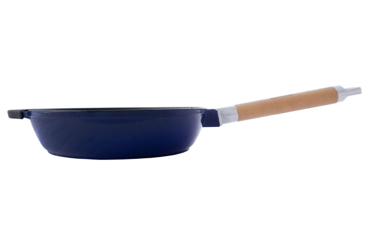 Сковорода чугунная эмалированная Biol - 240 мм синяя 6