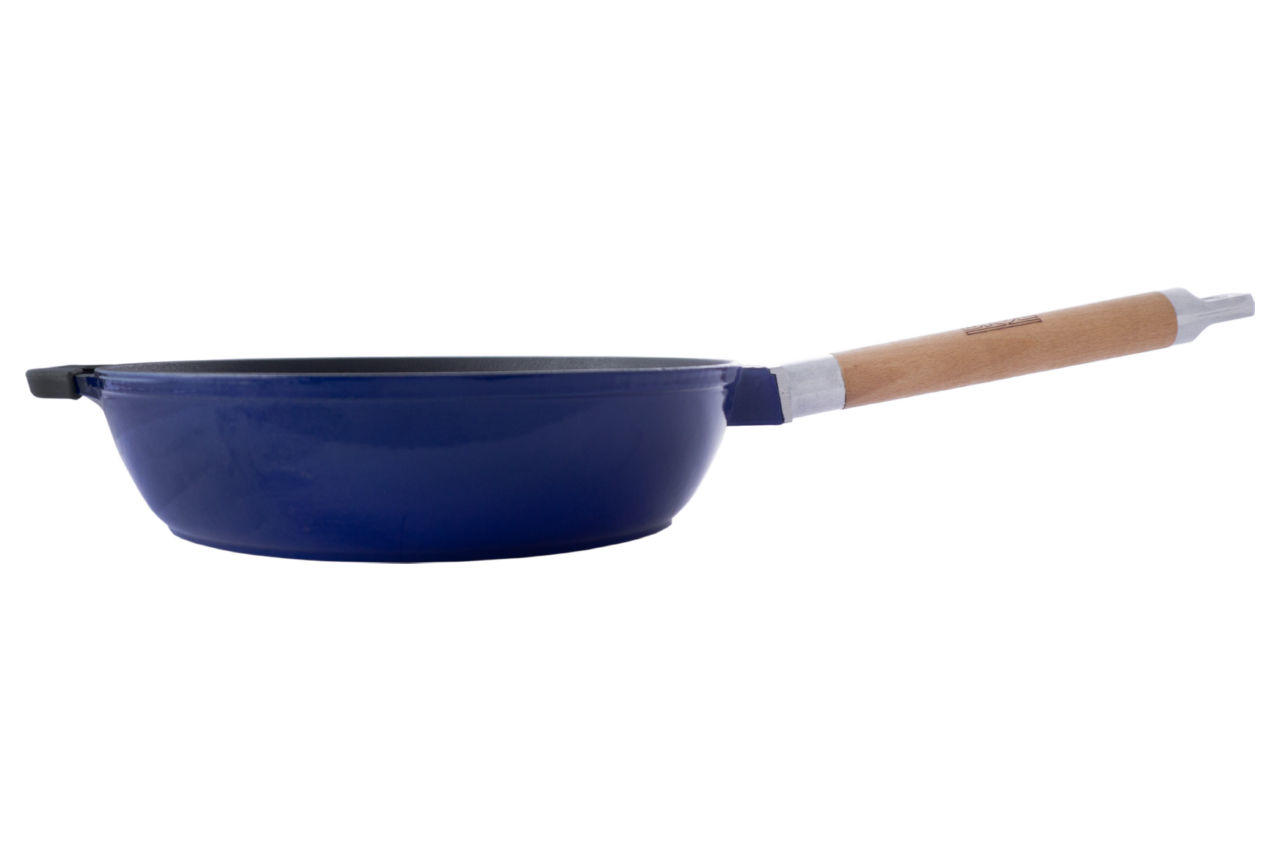 Сковорода чугунная эмалированная Biol - 260 мм синяя 6