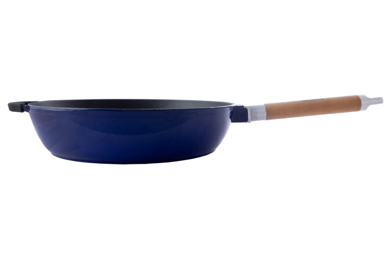 Сковорода чугунная эмалированная Biol - 280 мм синяя 6