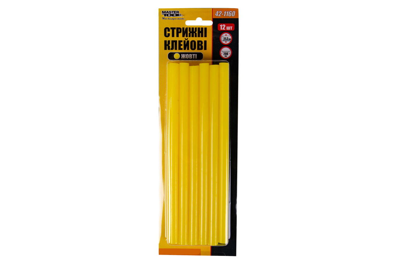 Стержни клеевые Mastertool - 11,2 x 200 мм желтые (12 шт.) 2