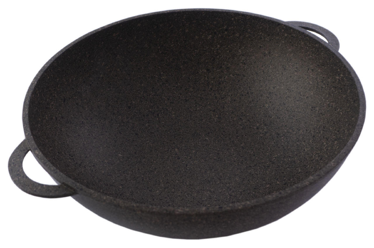 Сковорода WOK антипригарная Biol - 300 мм x 4,5л Granite Brown с крышкой 2