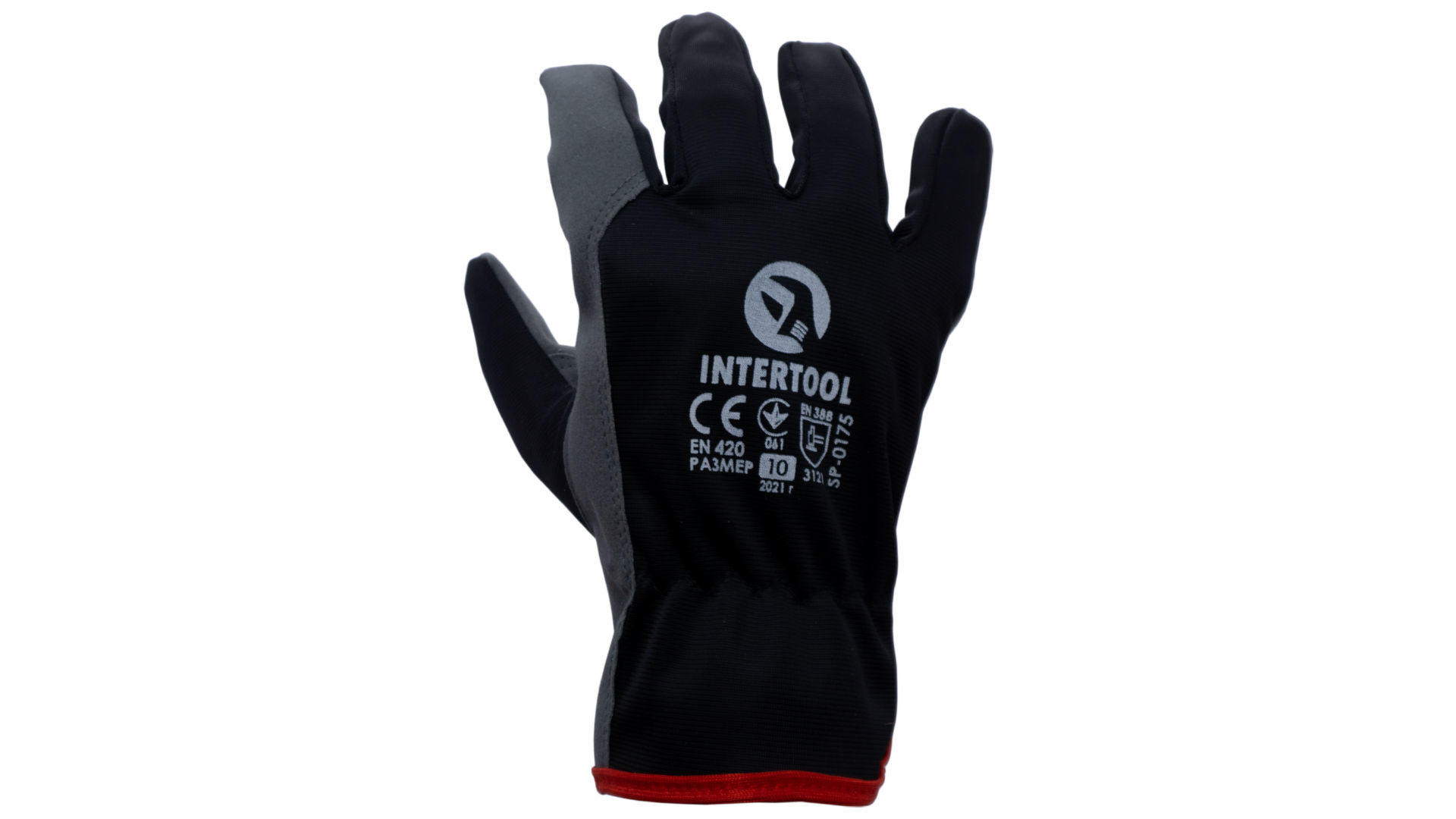 Перчатка Intertool - комбинированная эко кожа 10 4
