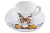 Чашка с блюдцем керамическая Elite - 60 мл бабочка