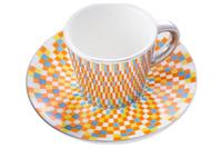Чашка с блюдцем керамическая Elite - 60 мл мозайка