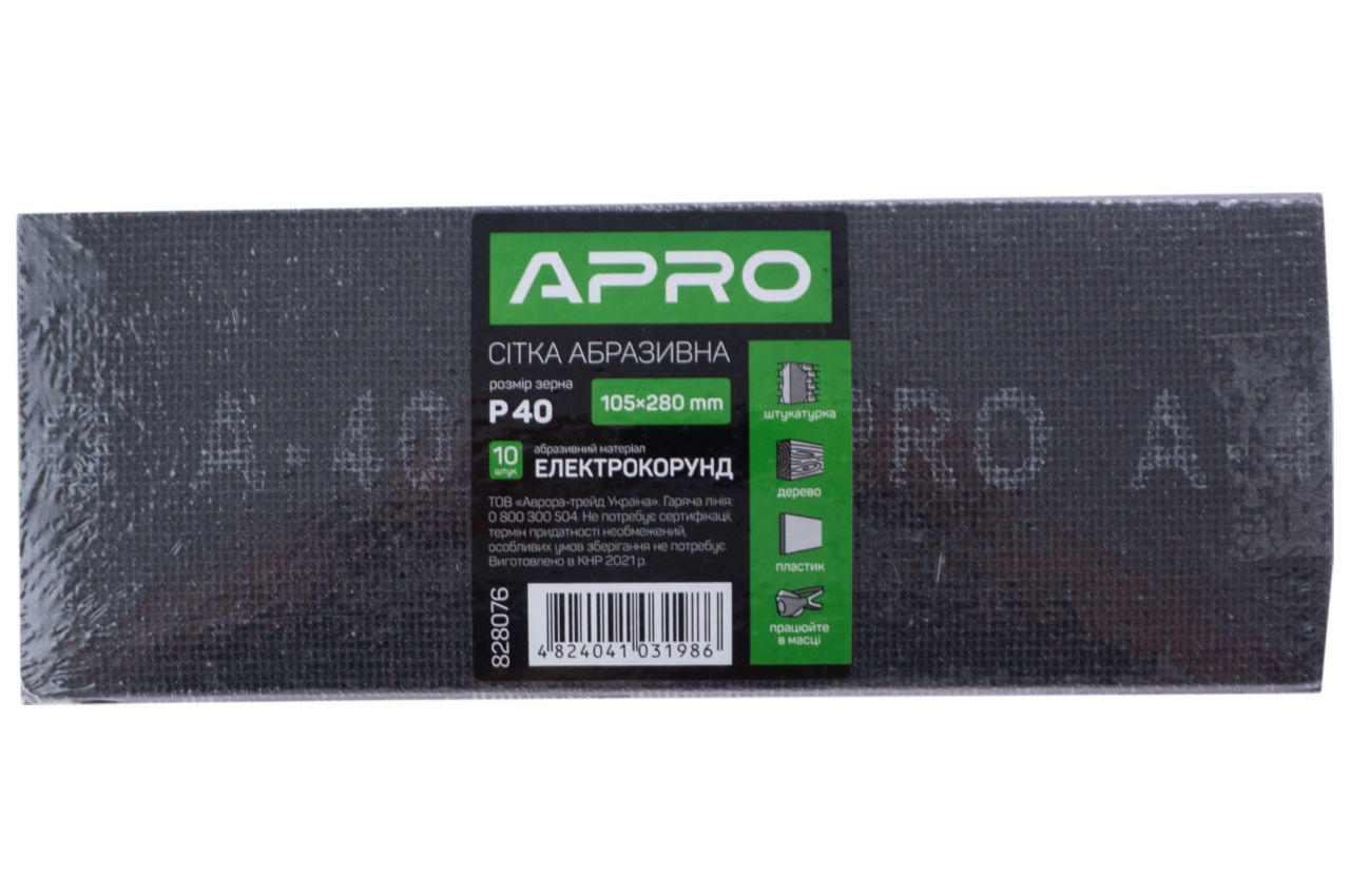 Сетка абразивная Apro - 105 x 280 мм x Р40 (10 шт.) 3