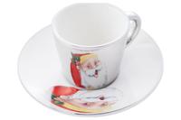Чашка с блюдцем керамическая Elite - 60 мл Санта-Клаус