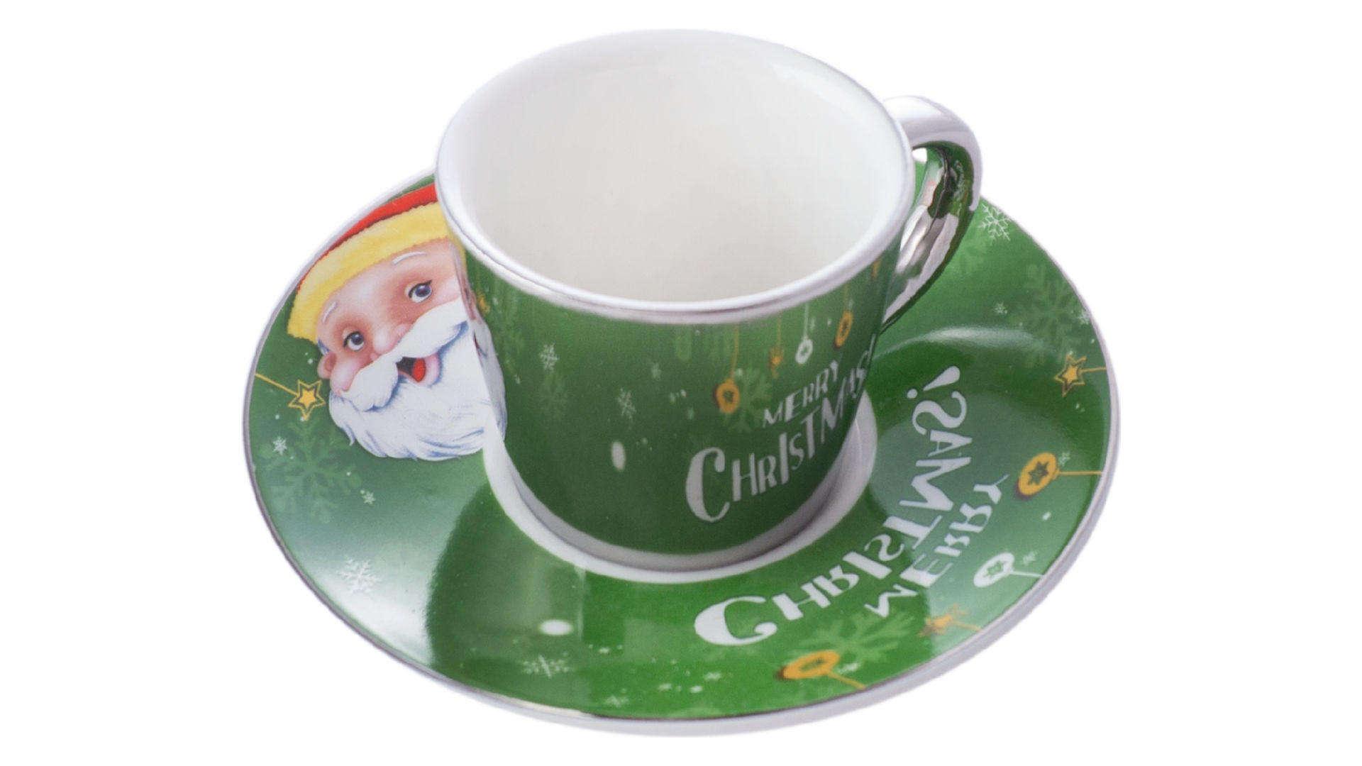 Чашка с блюдцем керамическая Elite - 60 мл Merry Christmas 4