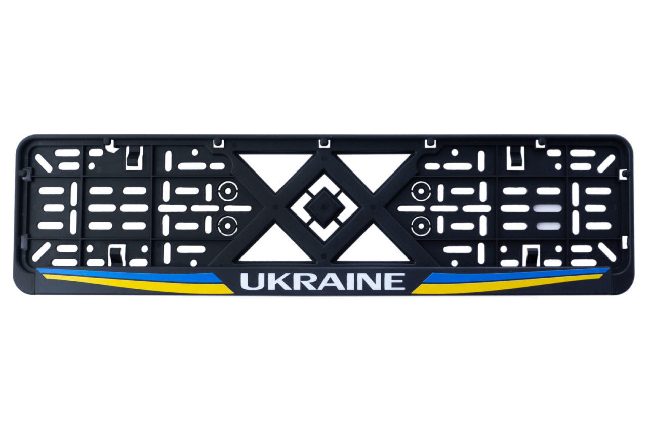 Рамка номерного знака 12Atelie - пластиковая черная Ukraine 1