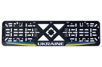 Рамка номерного знака 12Atelie - пластиковая черная Ukraine