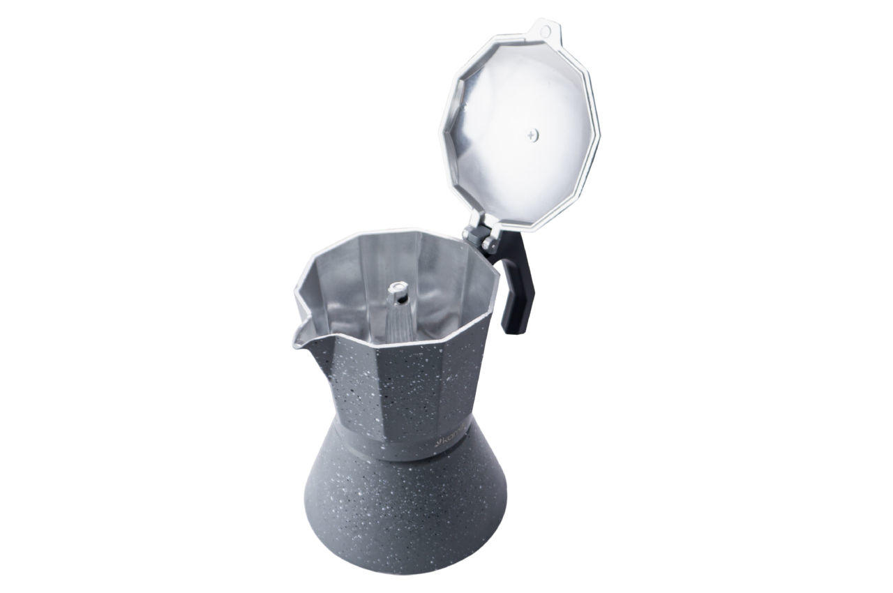 Кофеварка гейзерная алюминиевая Kamille - 450 мл индукция мрамор серый 3