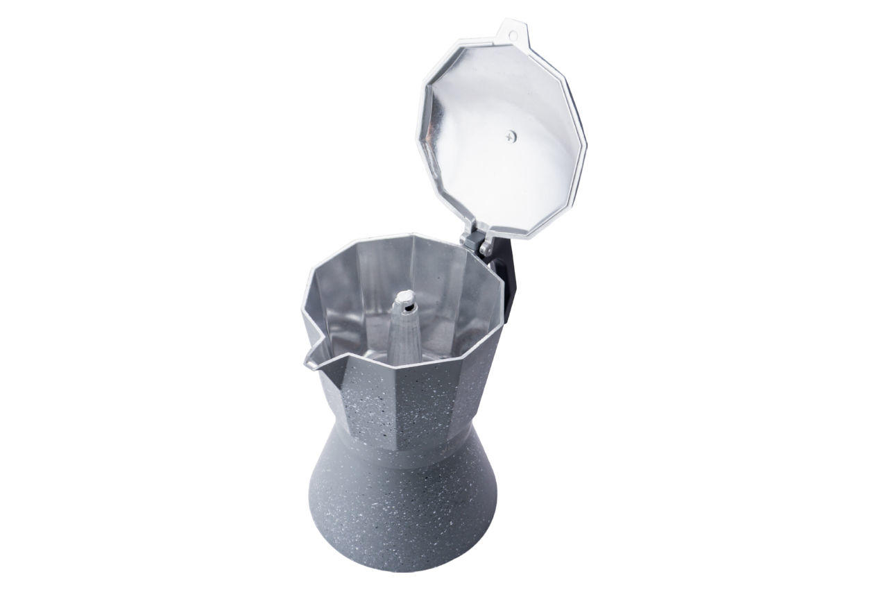 Кофеварка гейзерная алюминиевая Kamille - 600 мл индукция мрамор серый 3