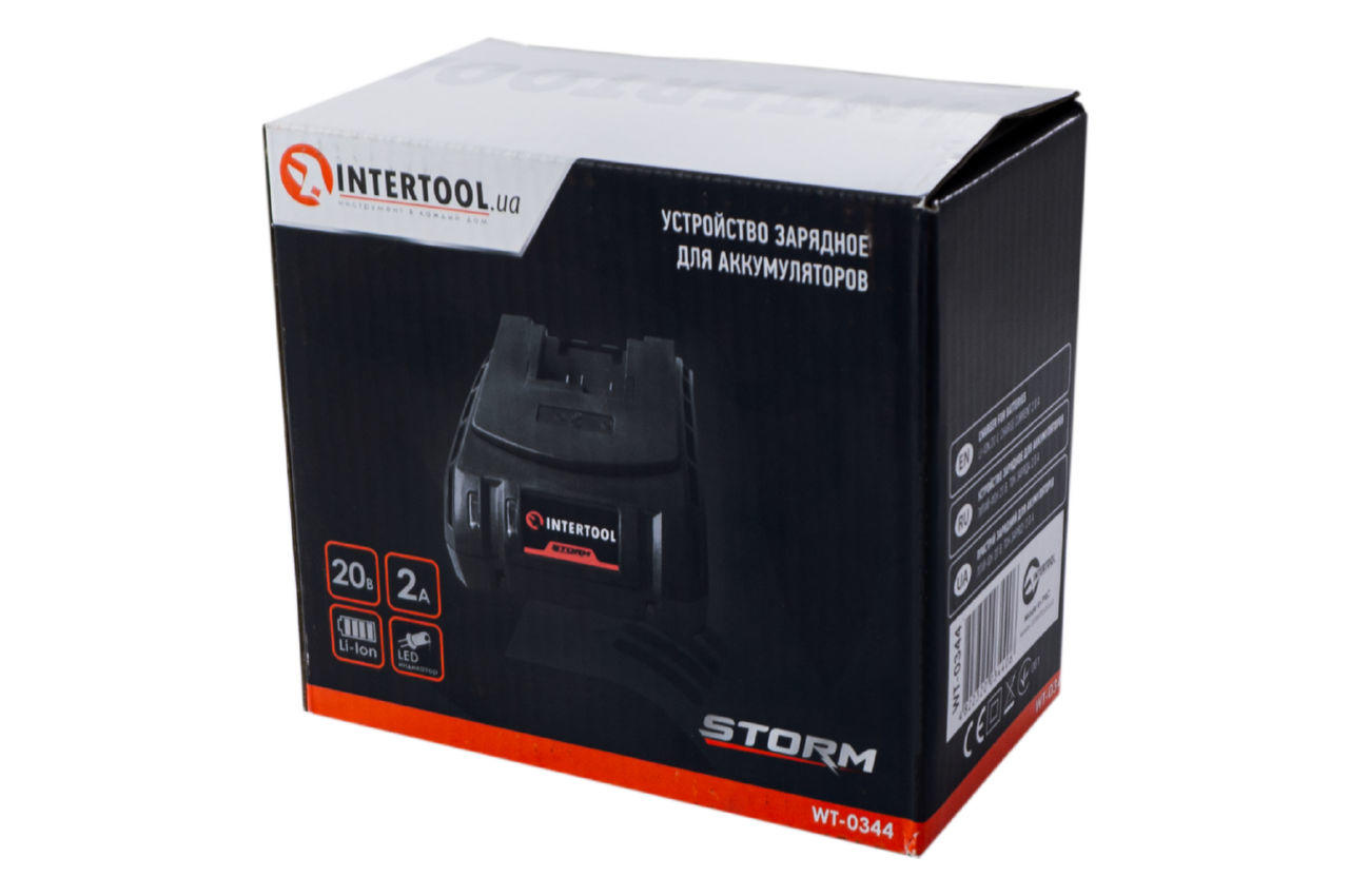 Зарядное устройство для аккумулятора Intertool - 20В x 2Ач Li-Ion Storm 4