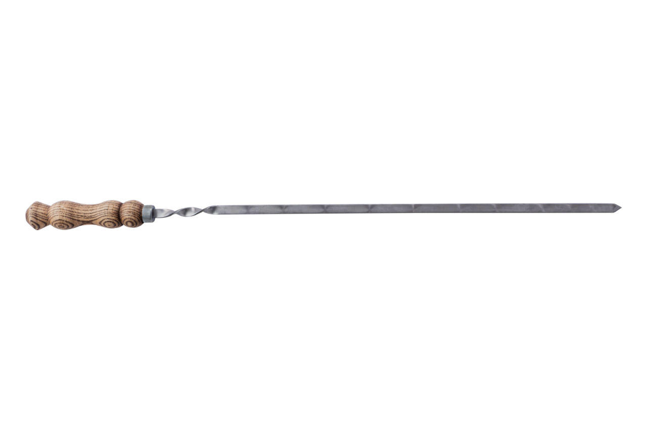 Шампур Сила - 720 x 12 x 3 мм плоский деревянная ручка 1