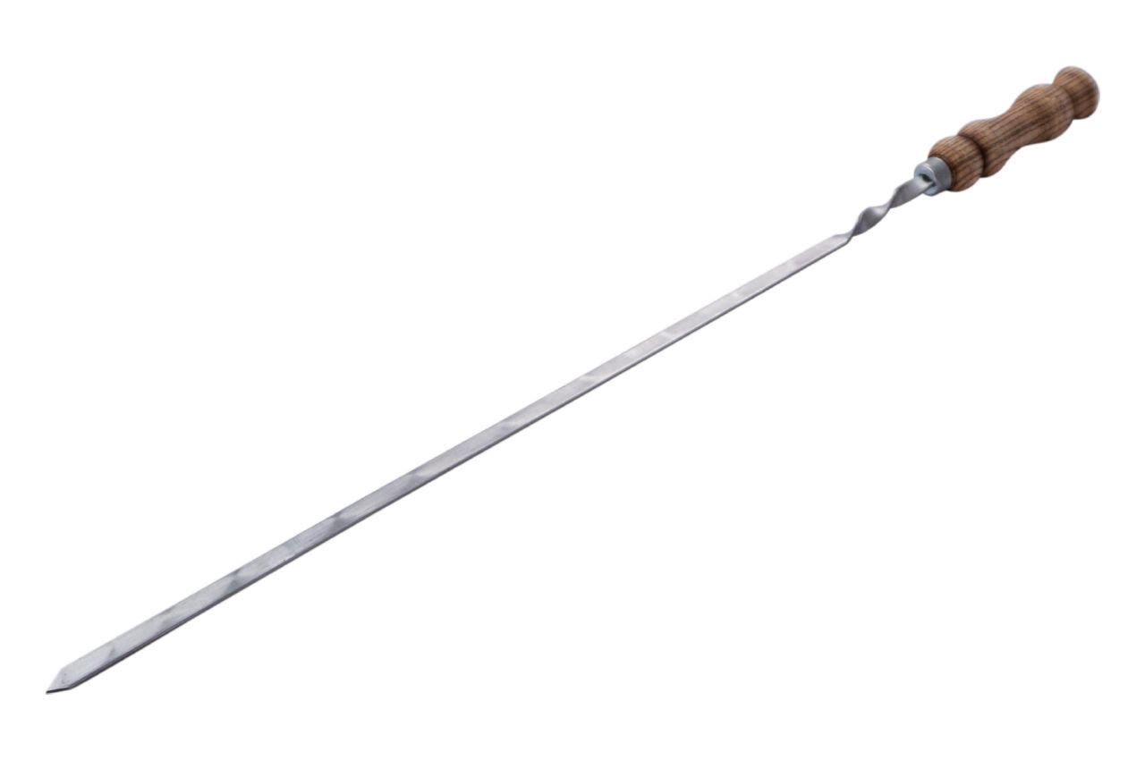 Шампур Сила - 720 x 12 x 3 мм плоский деревянная ручка 2