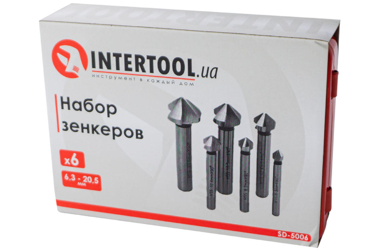 Набор зенкеров Intertool - 6,3 x 8,3 x 10,4 x 12,4 x 16,5 x 20,5 мм (6 шт.) 5