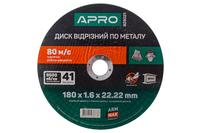 Диск отрезной по металлу Apro - 180 х 1,6 х 22,22 мм PRO