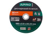 Диск отрезной по металлу Apro - 180 х 2,0 х 22,22 мм PRO