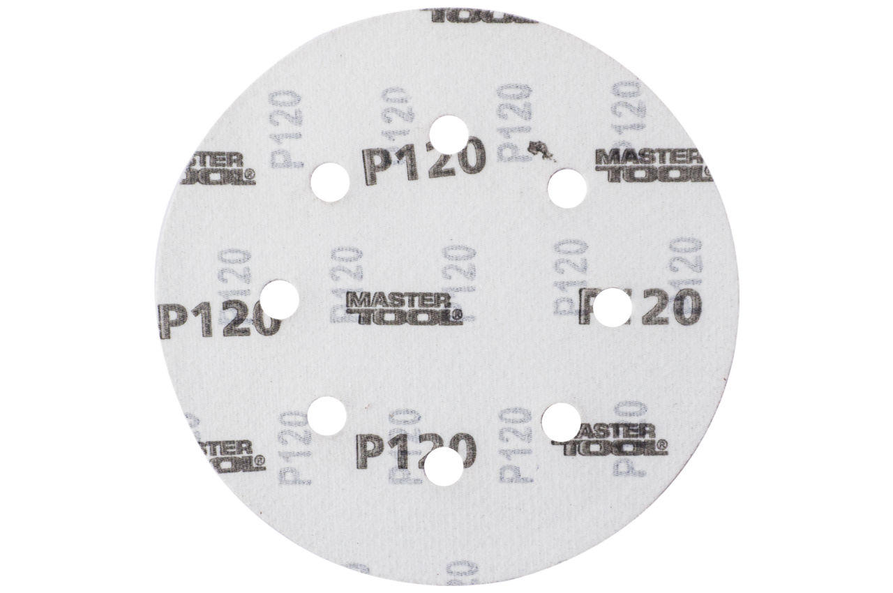 Круг шлифовальный на липучке Mastertool - 180 мм x Р120 с отверстиями (5 шт.) 2
