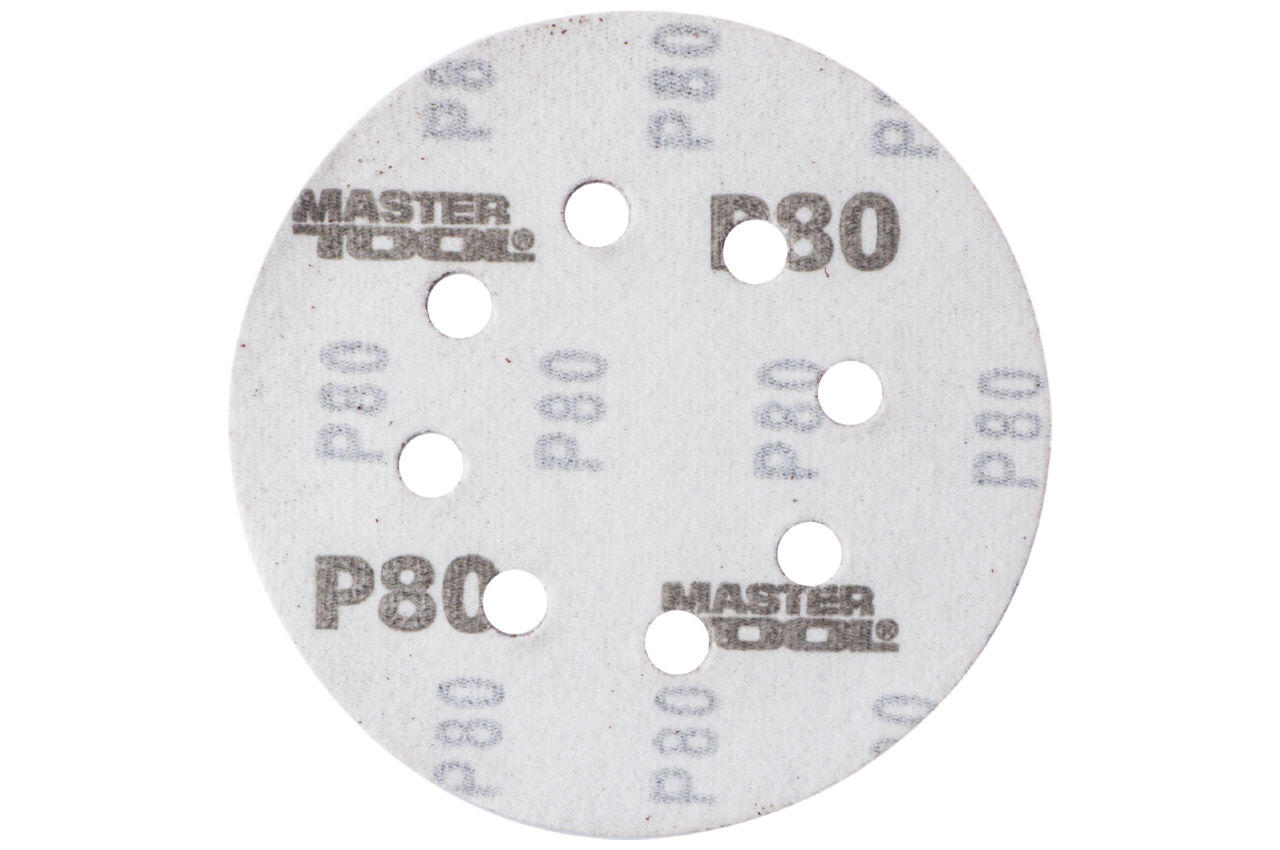 Круг шлифовальный на липучке Mastertool - 125 мм x Р80 с отверстиями (5 шт.) 2