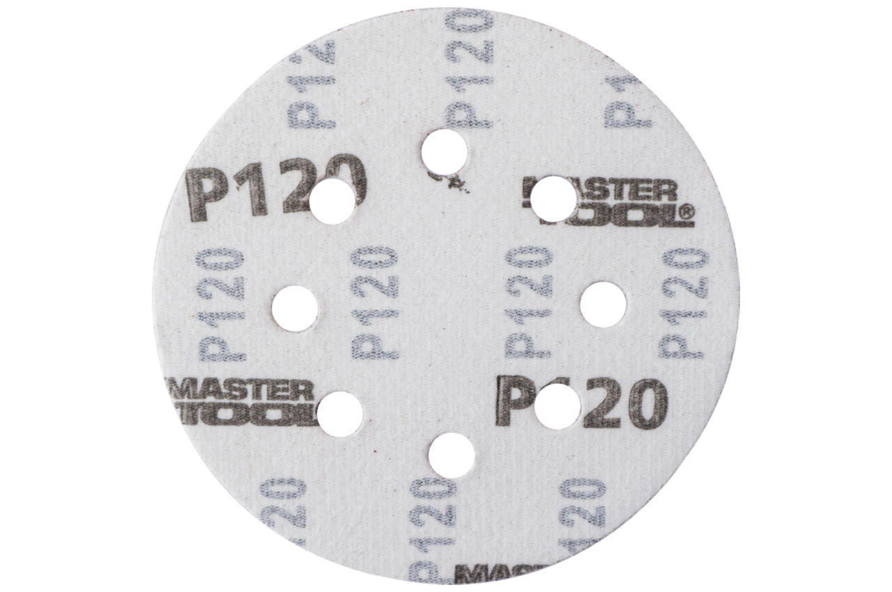 Круг шлифовальный на липучке Mastertool - 125 мм x Р120 с отверстиями (5 шт.) 2