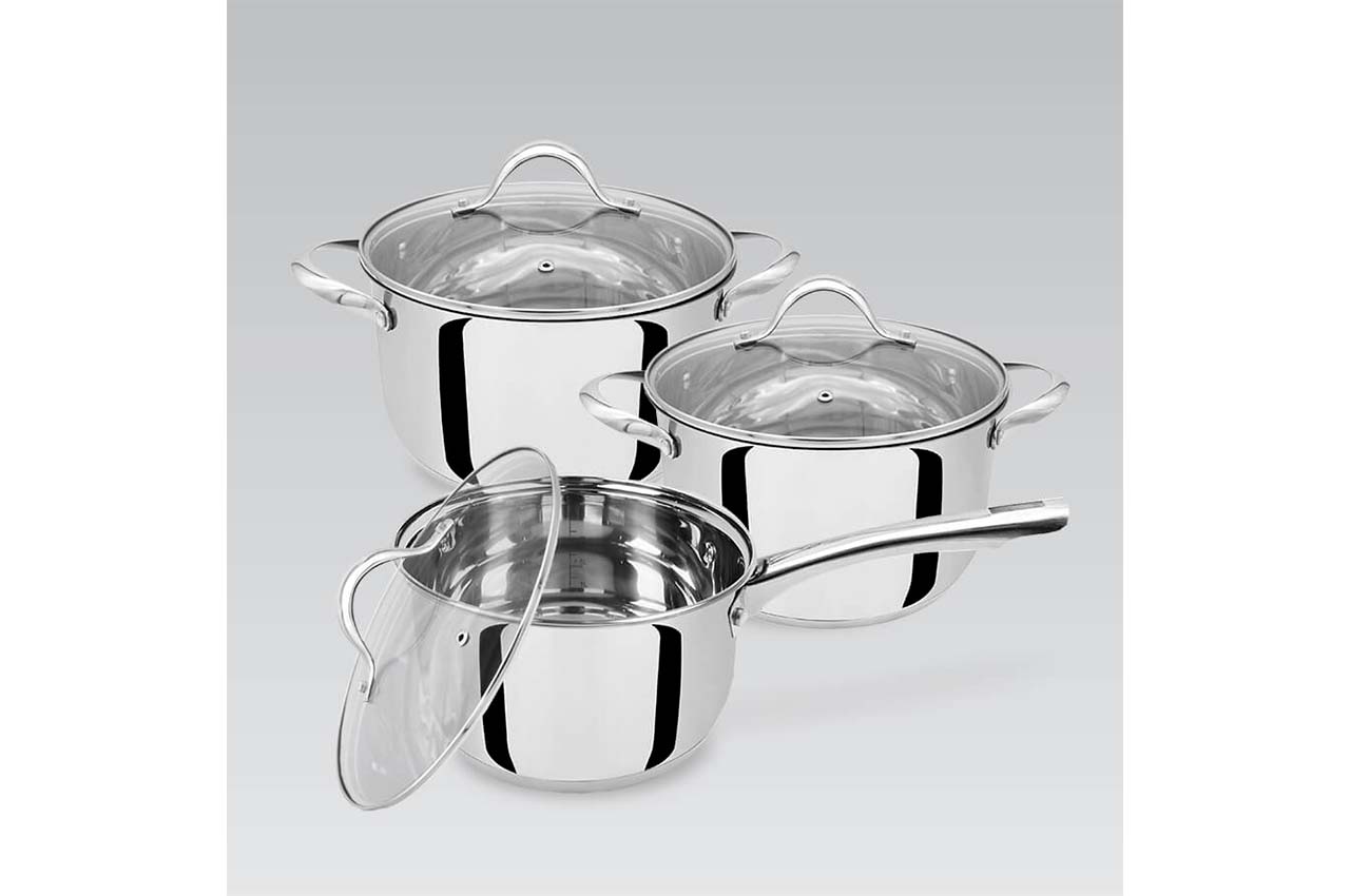 Набор посуды нержавеющий Maestro - 2,5 x 3,4 x 1,8 л (3 шт.) 1