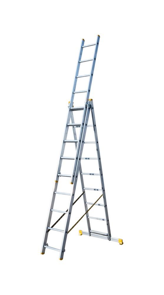 Лестница алюминиевая Mastertool - 3 x 9 ступеней x 6200 мм 1