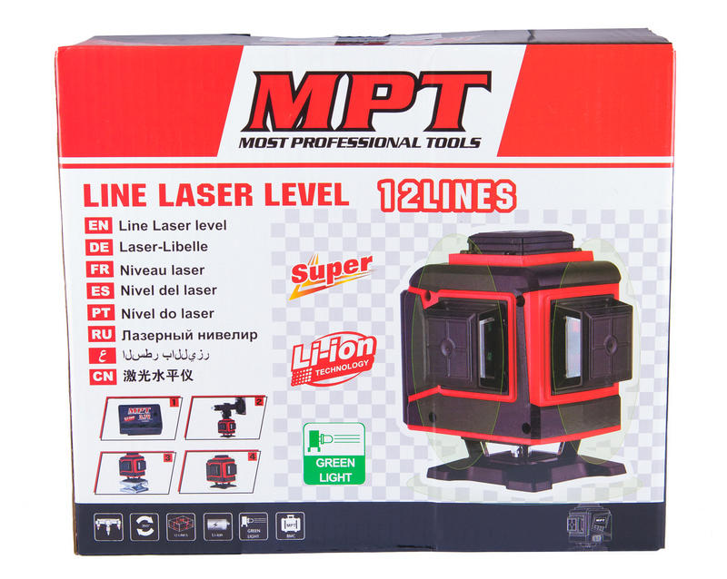 Уровень лазерный MPT - 360° x 3 головки 3D, зеленый 9