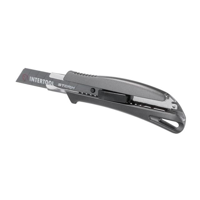 Нож сегментный Intertool-Storm - 18 мм алюминиевый 7