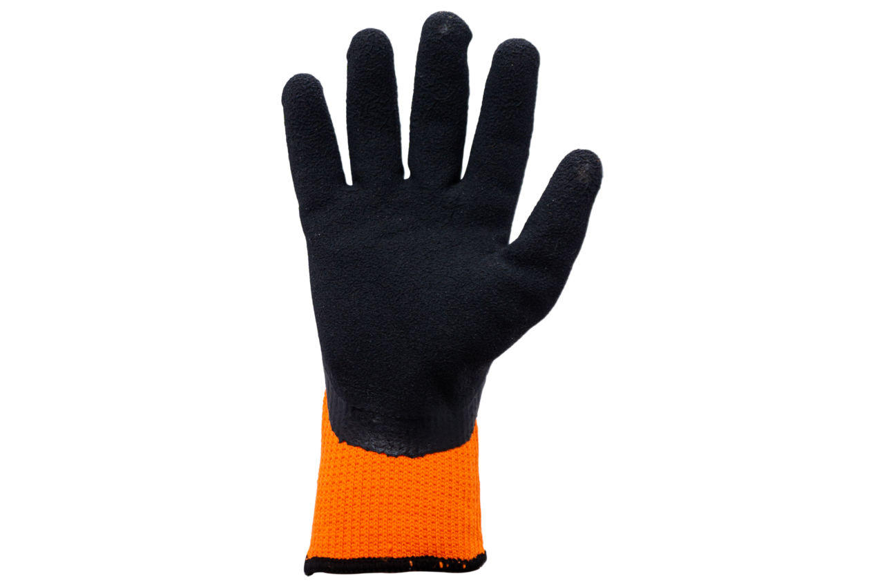 Перчатка Mastertool - латексная вспененная утепленная 11 (оранжево-черная) 1