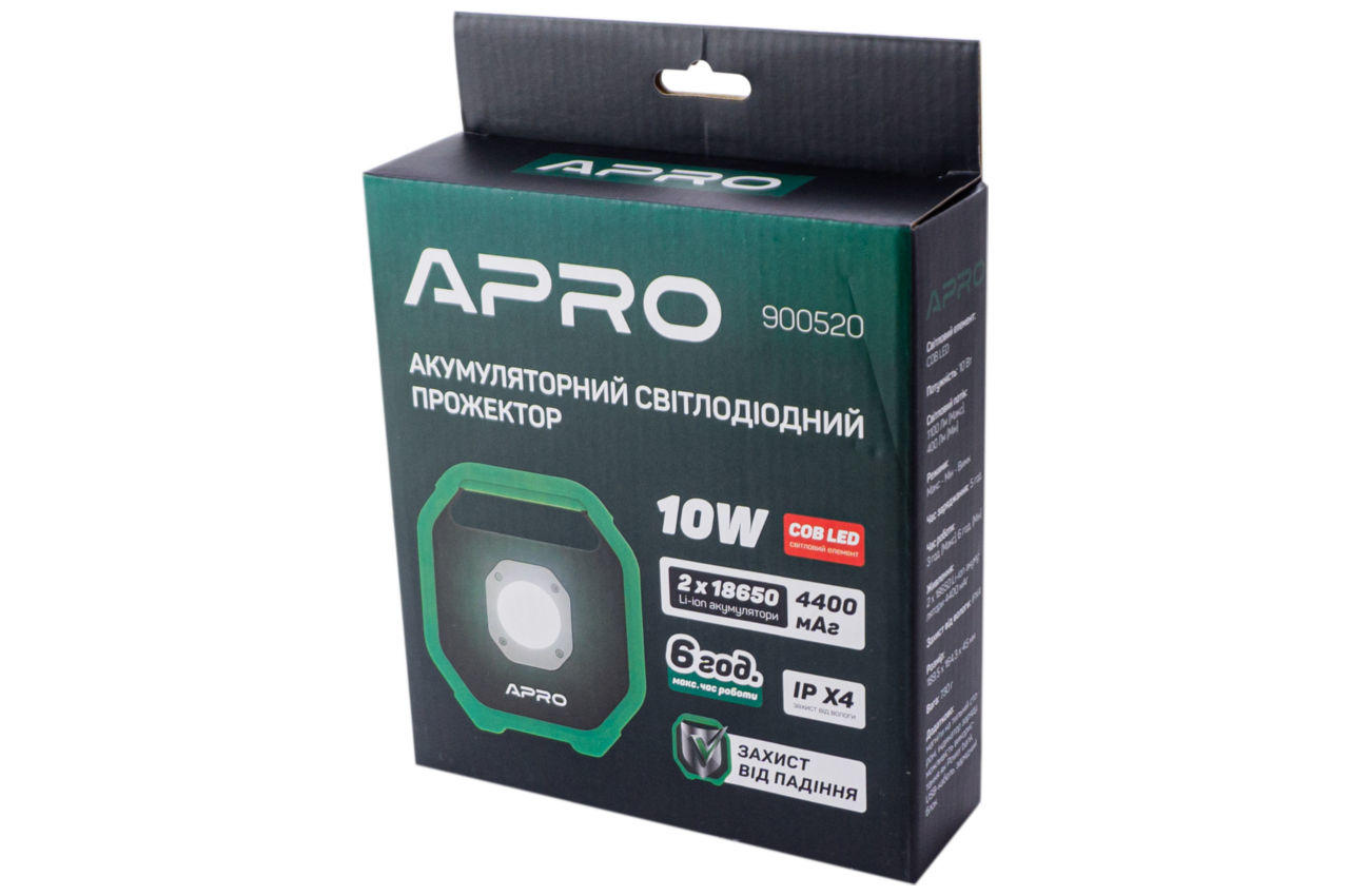 Прожектор аккумуляторный Apro - 10 Вт Li-Ion 7