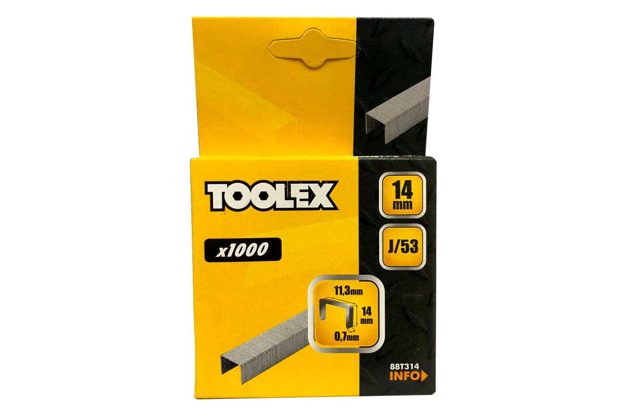 Скоба Toolex - 14 x 0,7 x 11,3мм (1000шт) 1