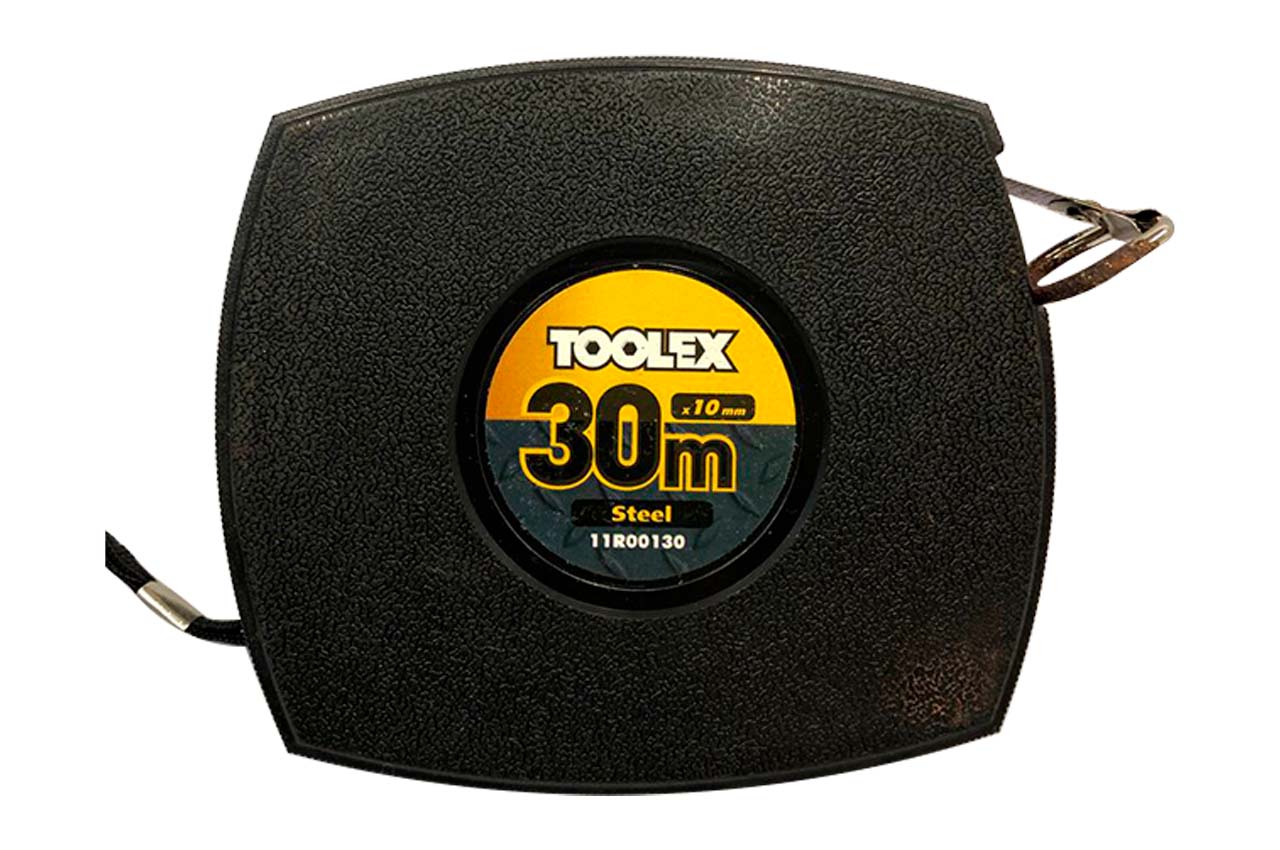 Рулетка Toolex - 30м x 10мм бобина металлическая 1