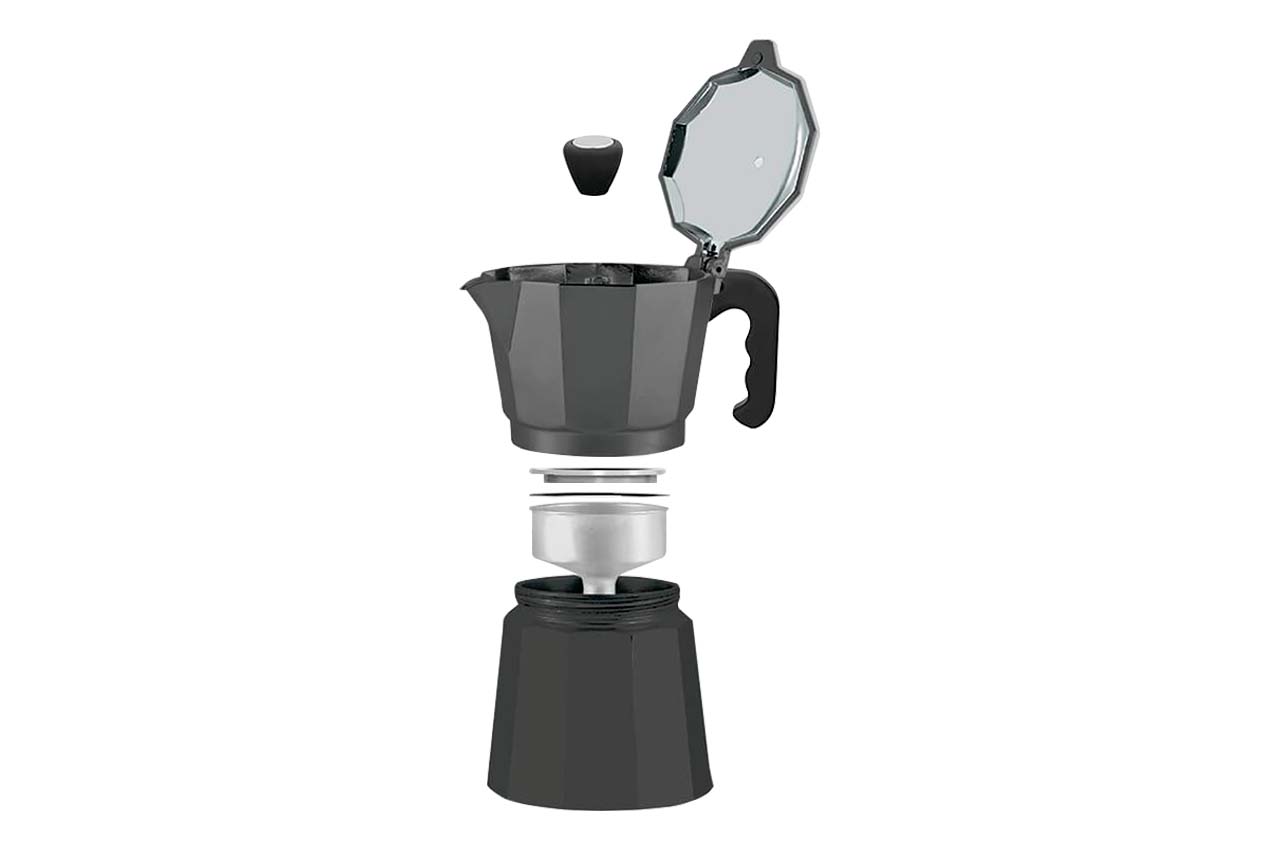 Кофеварка гейзерная алюминиевая Maesrto - 150мл черная 2