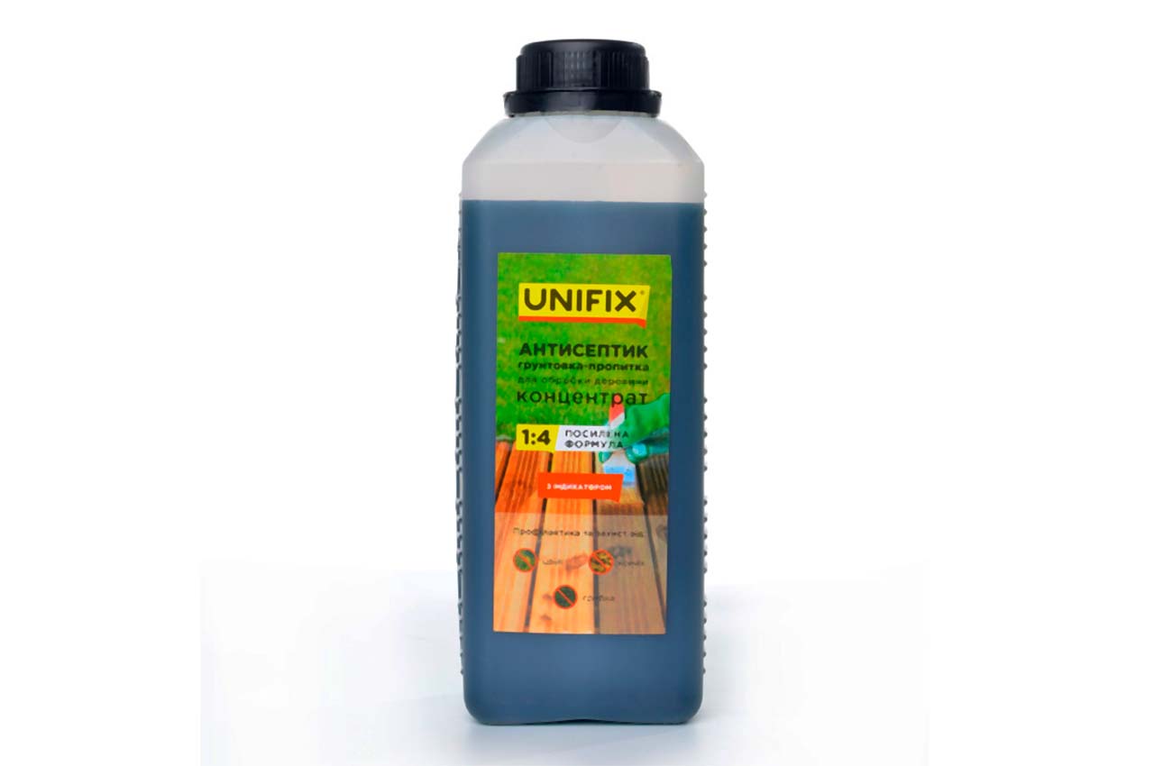 Антисептик грунтовка-пропитка для обработки древесины Unifix - 1кг x 1:4 концентрат 1