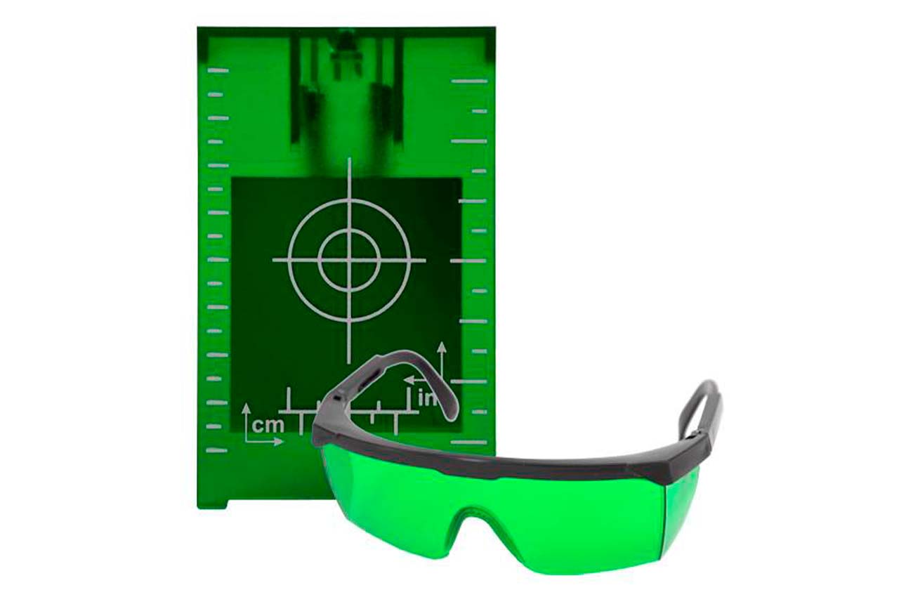 Мишень и очки для уровня лазерного Intertool - лазер зеленый 1